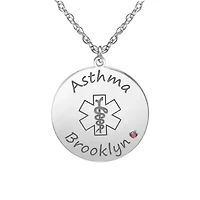 Womens Multi Color Personalized Gold Round Pendant Necklace
