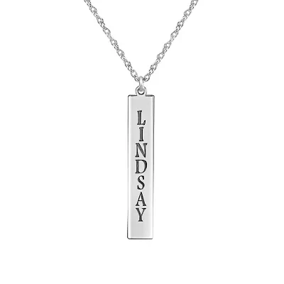 Personalized Vertical Bar Name Necklace