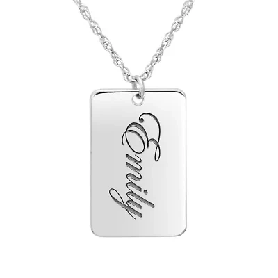 Womens 10K Gold 18 Inch Name Necklace