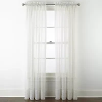 Home Expressions Lisette Geometric Print Rod Pocket Sheer Single Curtain Panel