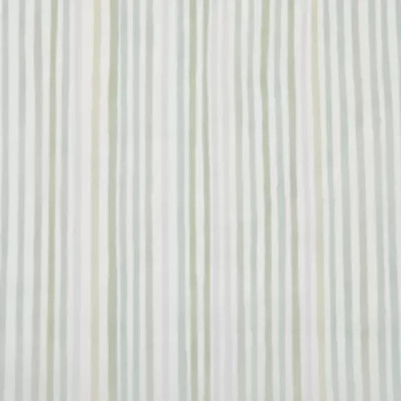 Home Expressions Lisette Stripe Print Rod Pocket Sheer Single Curtain Panel