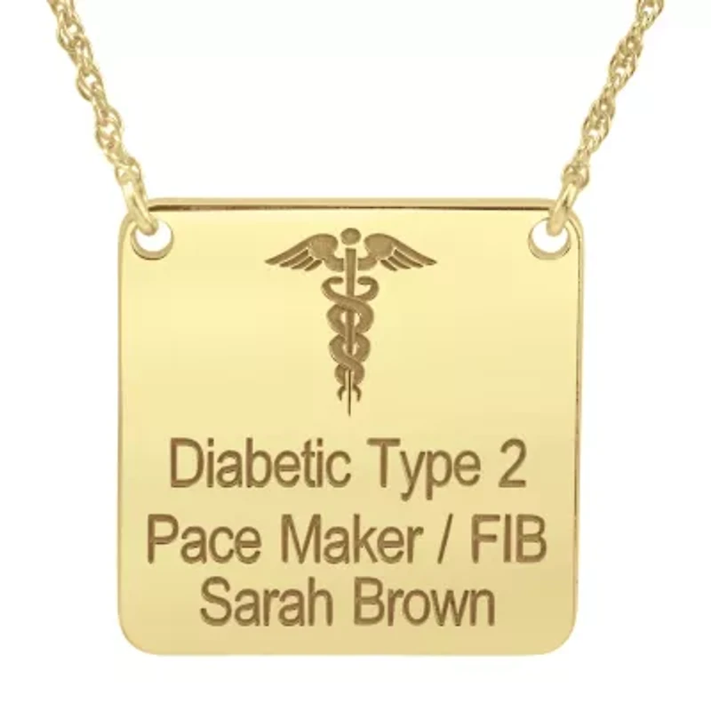 New Unisex Adult Personalized Gold Pendant Necklace