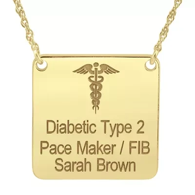 New Unisex Adult Personalized Gold Pendant Necklace