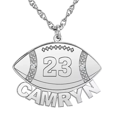 Womens Genuine White Diamond Accent Personalized Gold Pendant Necklace