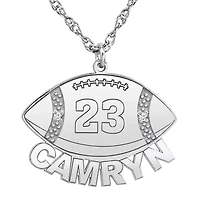 Womens Genuine White Diamond Accent Personalized Gold Pendant Necklace