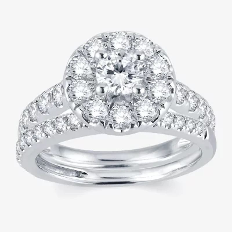 Modern Bride® Signature 2 CT.T.W. Natural Diamond 14K White Gold Engagement Ring