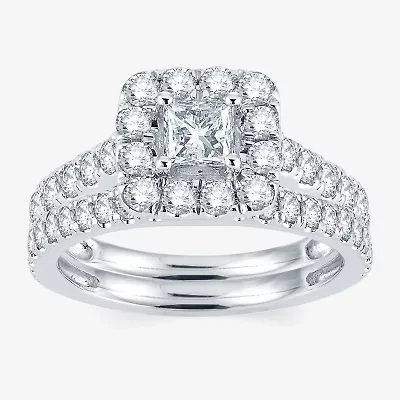 Modern Bride® Signature 2 CT.T.W. Natural Diamond 14K White Gold Engagement Ring