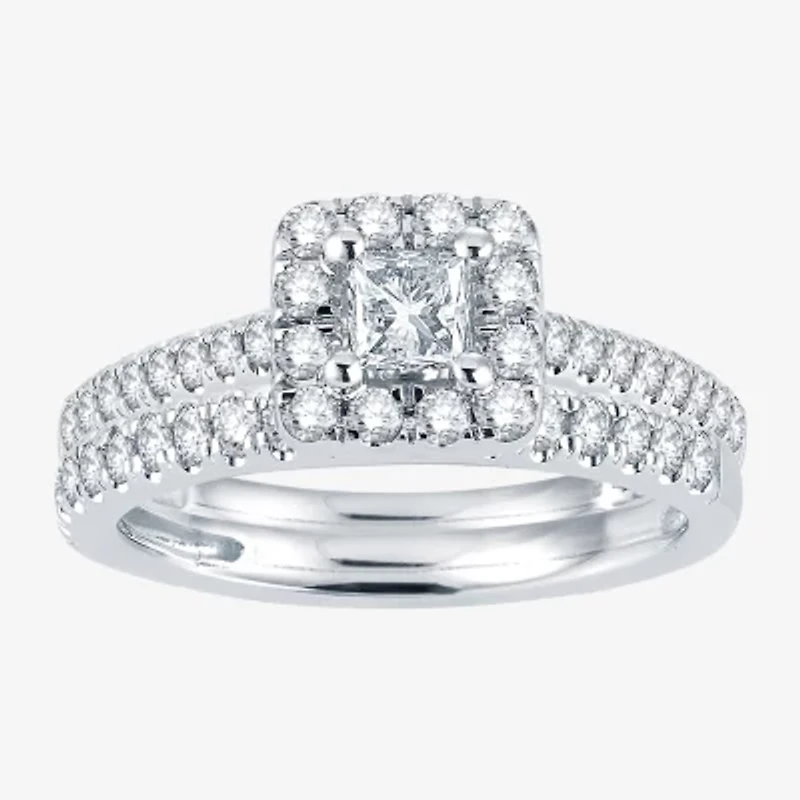 Modern Bride® Signature 1 CT.T.W. Natural Diamond 14K White Gold Engagement Ring