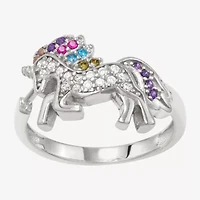 Girls 1/4 CT. Multi Color Cubic Zirconia Sterling Silver Cocktail Ring