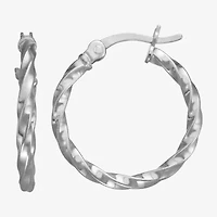 Girls Sterling Silver 18mm Hoop Earrings