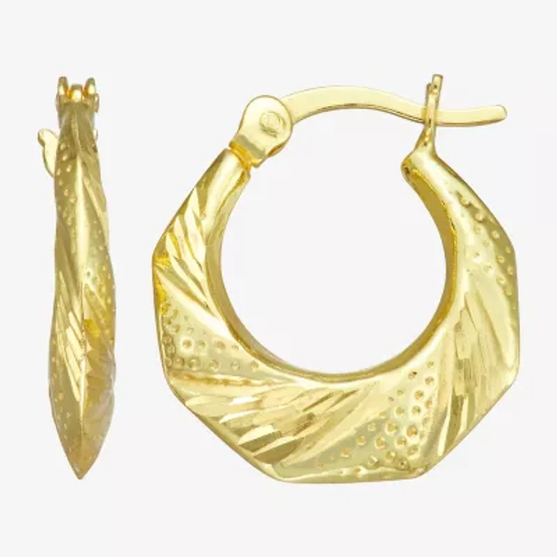 Girls 14K Gold Over Silver 14mm Hoop Earrings