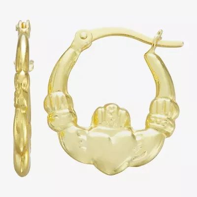 Girls 14K Gold Over Silver 14mm Hoop Earrings
