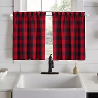 Elrene Home Fashions Farmhouse Living Holiday Buffalo Check 2-pc. Rod Pocket Window Tier