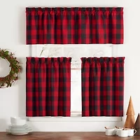 Elrene Home Fashions Farmhouse Living Holiday Buffalo Check 2-pc. Rod Pocket Window Tier
