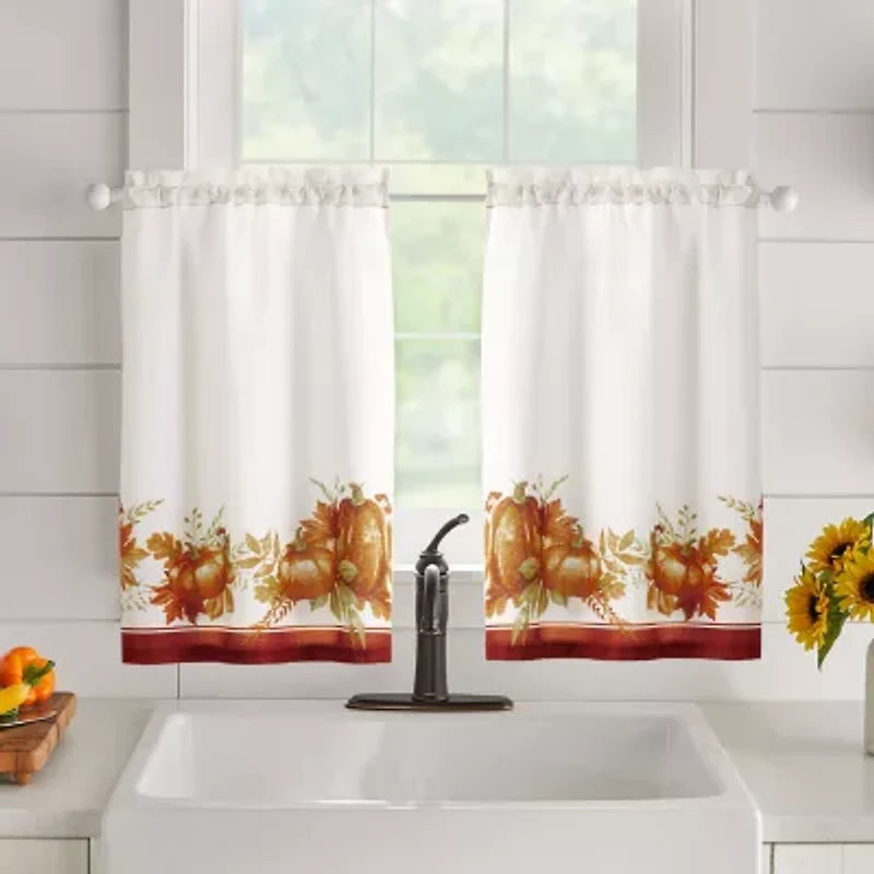 Elrene Home Fashions Autumn Pumpkin Grove 3-pc. Rod Pocket Window Tier