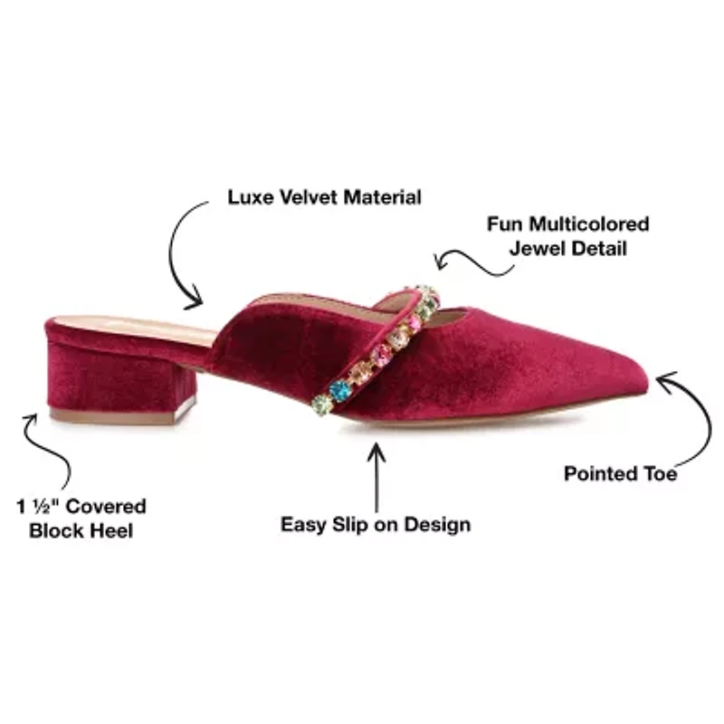 Journee Collection Jewel Womens Pointed Closed Toe Mules