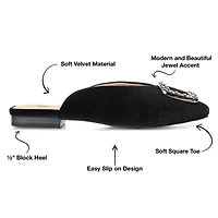 Journee Collection Sonnia Womens Square Closed Toe Mules