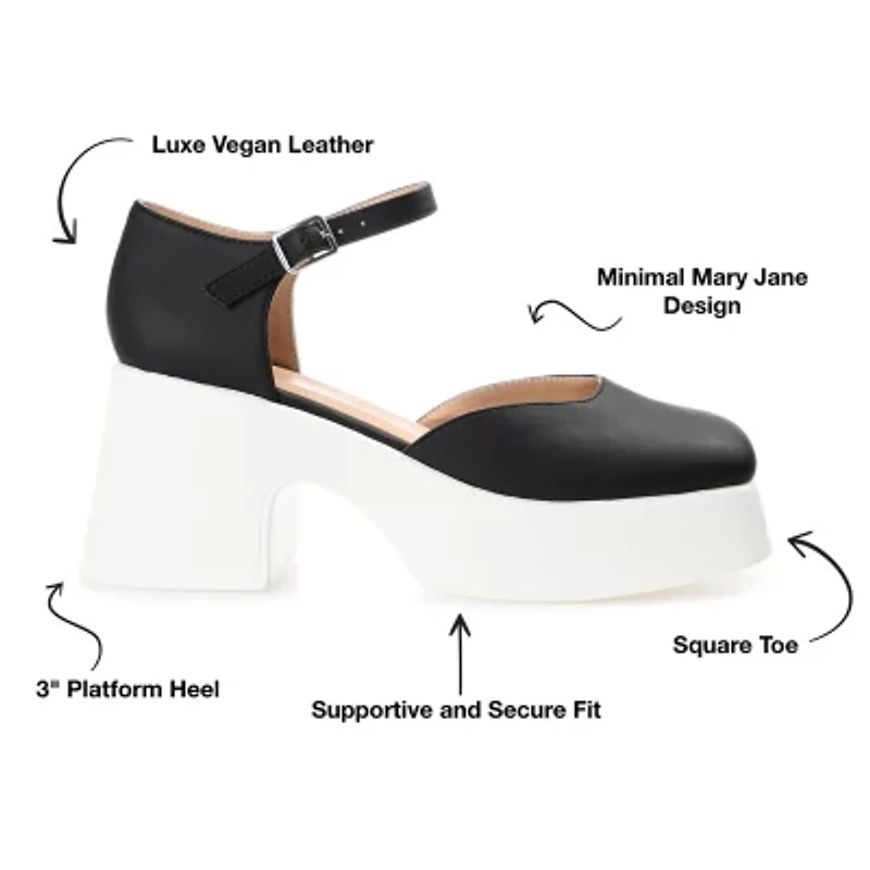 Journee Collection Lizaa Womens Square Closed Toe Block Heel Pumps