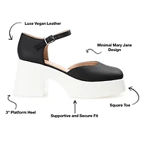 Journee Collection Lizaa Womens Square Closed Toe Block Heel Pumps