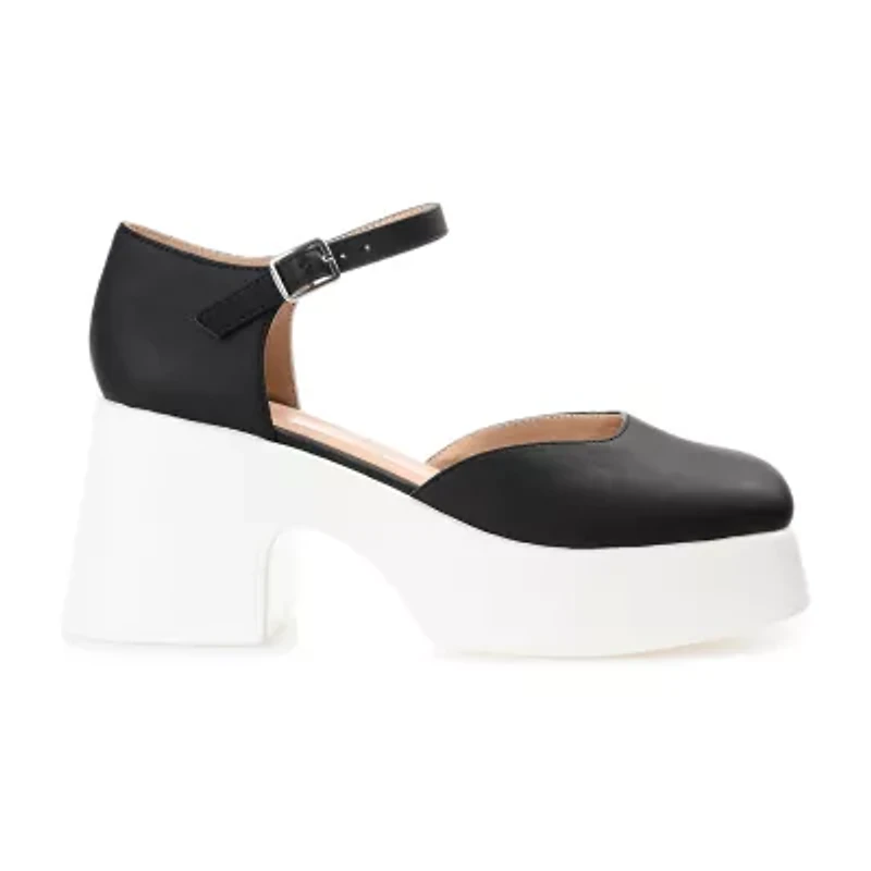 Journee Collection Lizaa Womens Square Closed Toe Block Heel Pumps