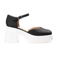 Journee Collection Lizaa Womens Square Closed Toe Block Heel Pumps