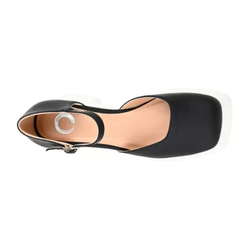 Journee Collection Lizaa Womens Square Closed Toe Block Heel Pumps