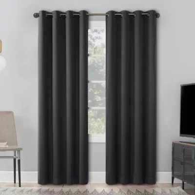 Sun Zero Orleans Grommet Top Energy Saving 100% Blackout Single Curtain Panel