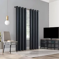 Sun Zero Orleans Grommet Top Energy Saving 100% Blackout Single Curtain Panel