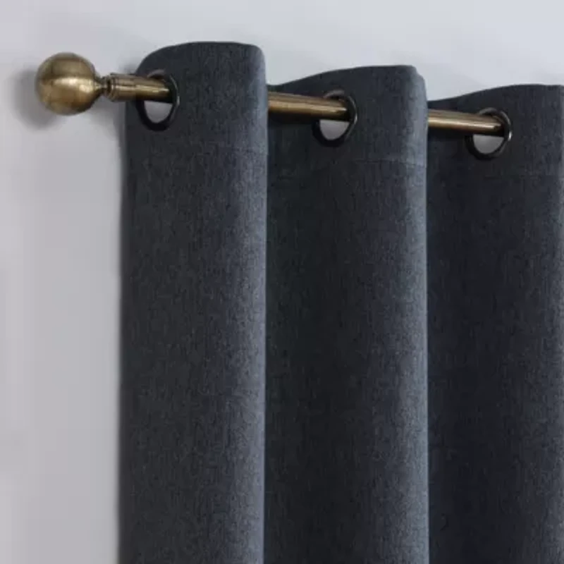 Sun Zero Orleans Grommet Top Energy Saving 100% Blackout Single Curtain Panel