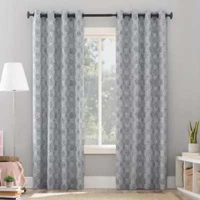 Sun Zero Delfina Grommet Top Energy Saving 100% Blackout Single Curtain Panel