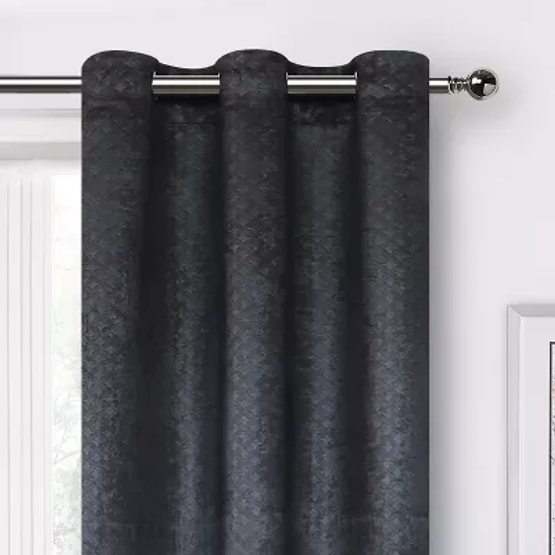 Regal Home Rimon Grommet Top Embossed Blackout Set of 2 Curtain Panel