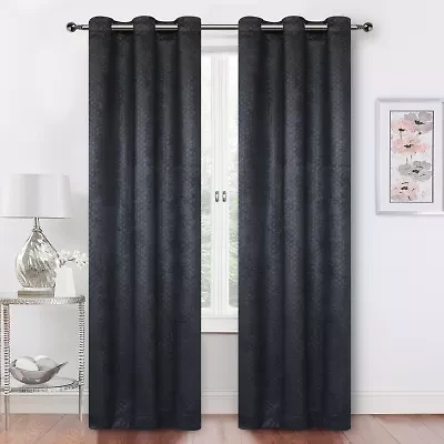 Regal Home Rimon Grommet Top Embossed Blackout Set of 2 Curtain Panel