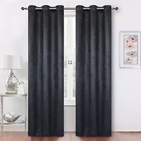 Regal Home Rimon Grommet Top Embossed Blackout Set of 2 Curtain Panel