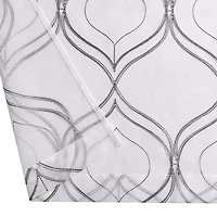 Regal Home Layla Matte Grommet Top Embroidered Sheer Set of 2 Curtain Panel