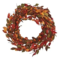 Nearly Natural Harvest Pumpkin Wreath