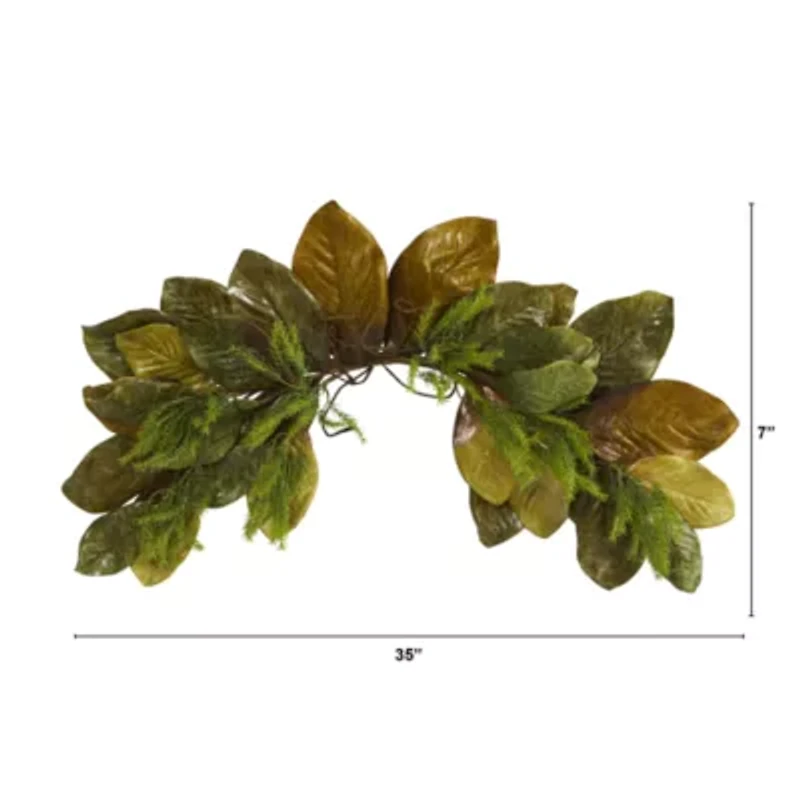 Nearly Natural Fall Magnolia Artificial Swag