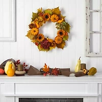 Nearly Natural 22" Assortment Faux Wreath