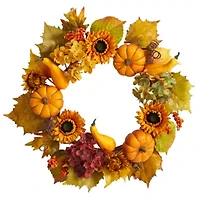 Nearly Natural 22" Assortment Faux Wreath