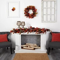 Nearly Natural 6' Autumn Faux Thanksgiving Indoor Garland