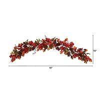 Nearly Natural 6' Autumn Faux Thanksgiving Indoor Garland