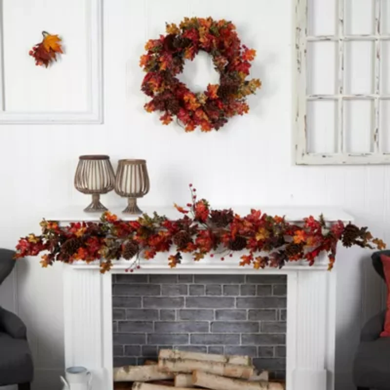 Nearly Natural 6' Autumn Faux Thanksgiving Indoor Garland