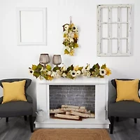 Nearly Natural 5' Faux Autumn Thanksgiving Indoor Garland
