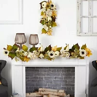 Nearly Natural 5' Faux Autumn Thanksgiving Indoor Garland