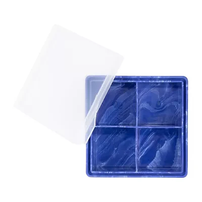 Cambridge Silversmiths 4-Cube Blue Swirl Silicone Ice Mold