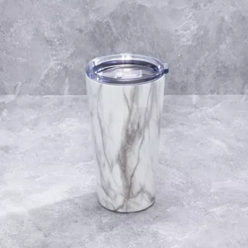 Cambridge 20oz White Marble Highball Tumbler