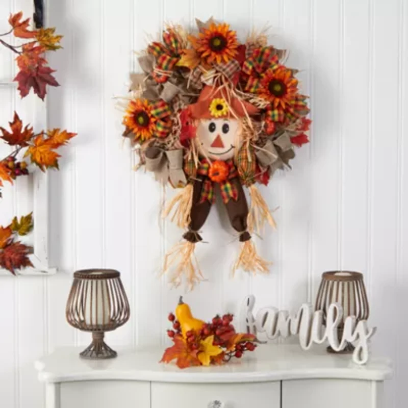 Nearly Natural 30" Scarecrow Faux Wreath