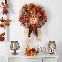 Nearly Natural 30" Scarecrow Faux Wreath