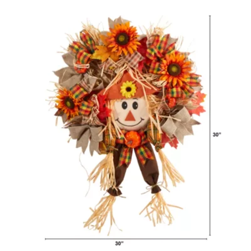 Nearly Natural 30" Scarecrow Faux Wreath