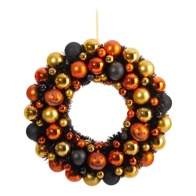 Nearly Natural 30" Halloween Pumpkin Ornament Wreath
