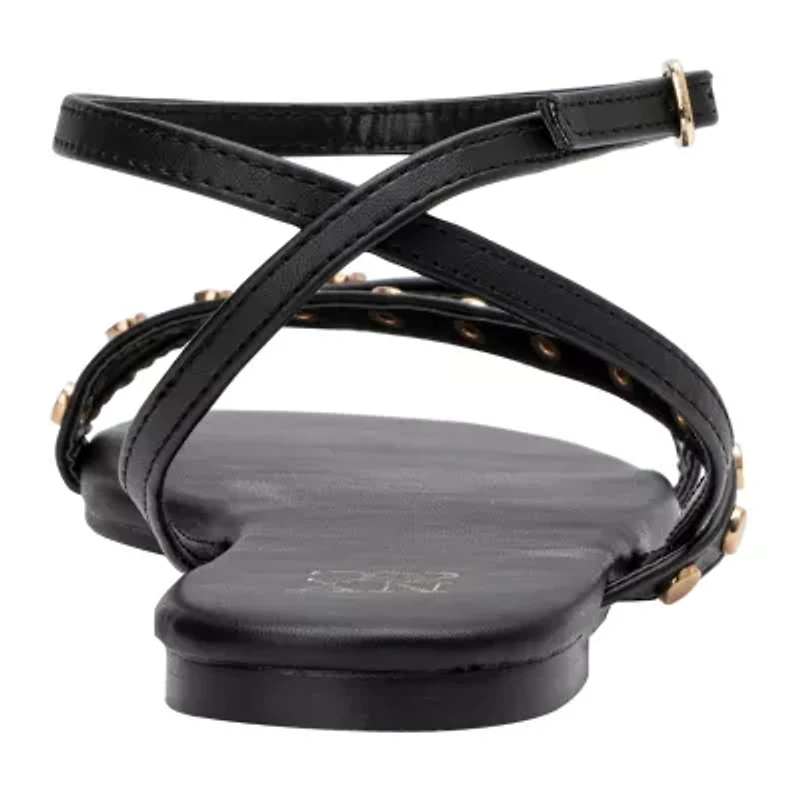 New York & Company Womens Farra Ankle Strap Flat Sandals